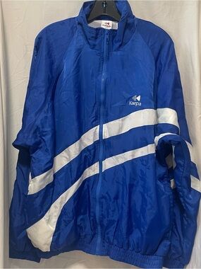 Kaepa Men's Blue and White Windbreaker Jacket
